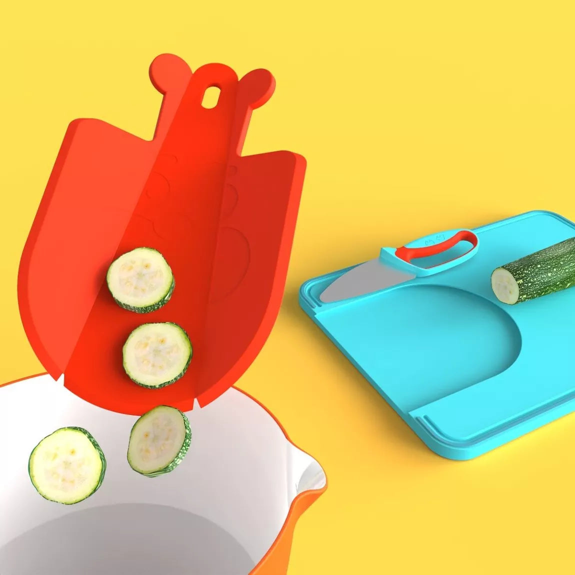 Kleurrijke snijplank voor kinderen – stimuleert zelfstandig snijden en keukenplezier - uitneembaar